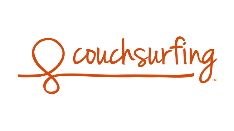 The logo for Couchsurfing which is free accommodation for travelers