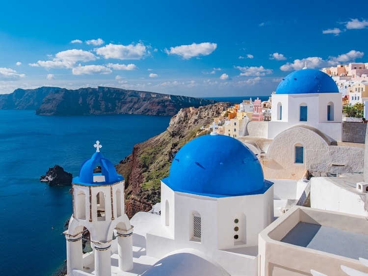 Santorini which is a top destination for travelers in Greece