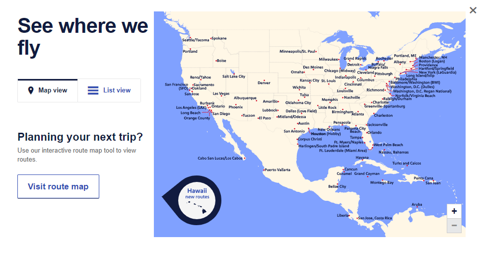 southwest airlines flight map