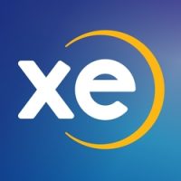 The logo for the XE Currency travel app which is the best currency conversion app for travelers