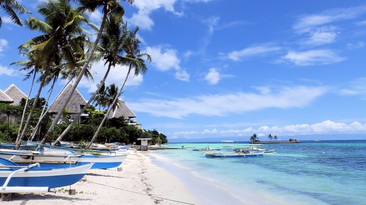 A beach in the Philippines which is a top destination for travelers in Southeast Asia