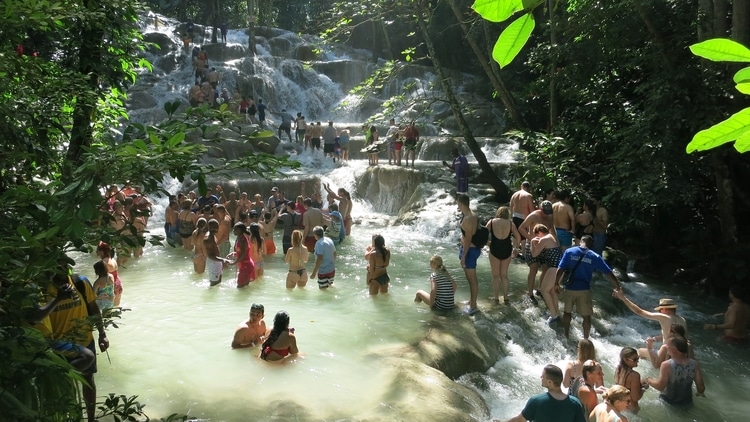 Dunn's River Falls which is a top attraction for travelers in Jamaica
